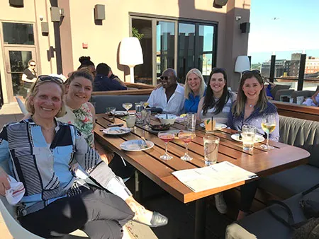 Group of mentors having lunch