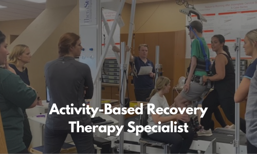 Activity based recovery therapy specialist